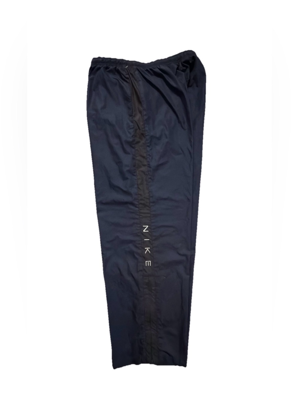 Vintage 90s Y2K Nike Navy Blue Nylon Track Pants Size XL Striped Side Panel